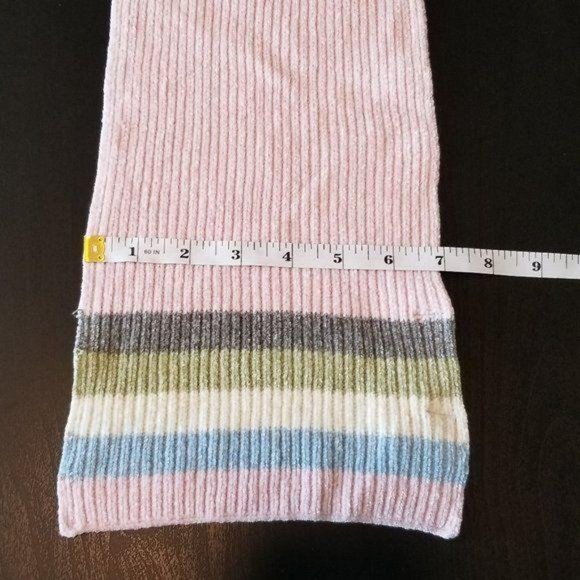 Airport Multicolor Striped Pink Knit Scarf - Picture 3 of 9